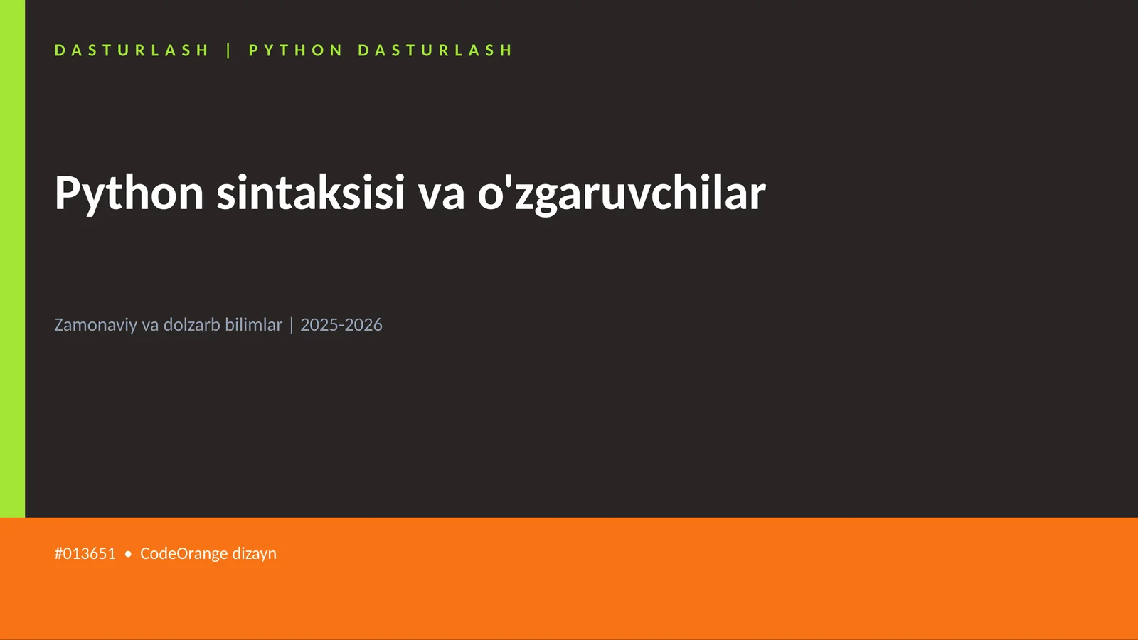 DASTURLASH | PYTHON DASTURLASH