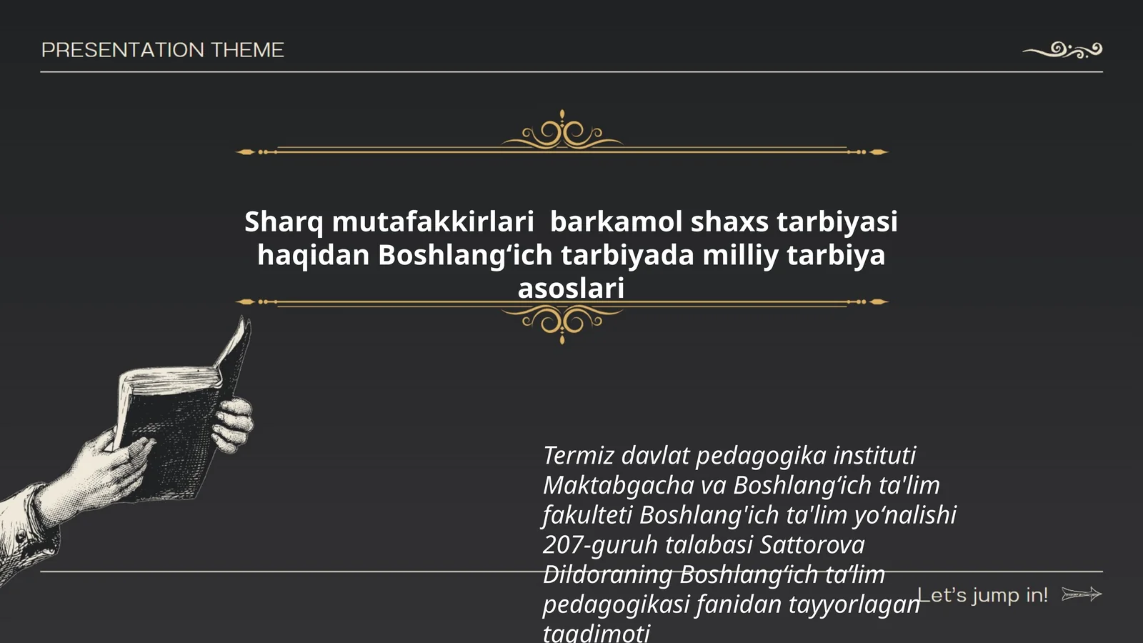Boshlangʻich tarbiyada milliy tarbiya asoslari