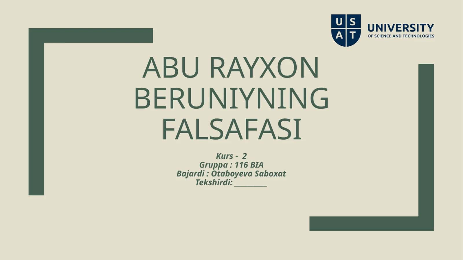 AbuRayxon Beruniyningfalsafasi