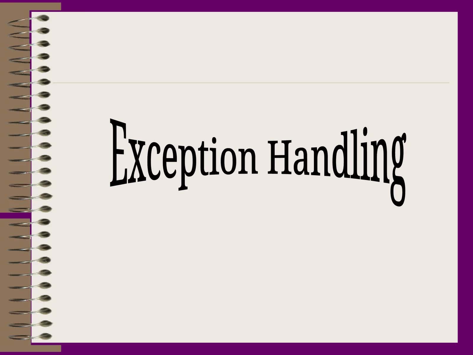 Exception Handling