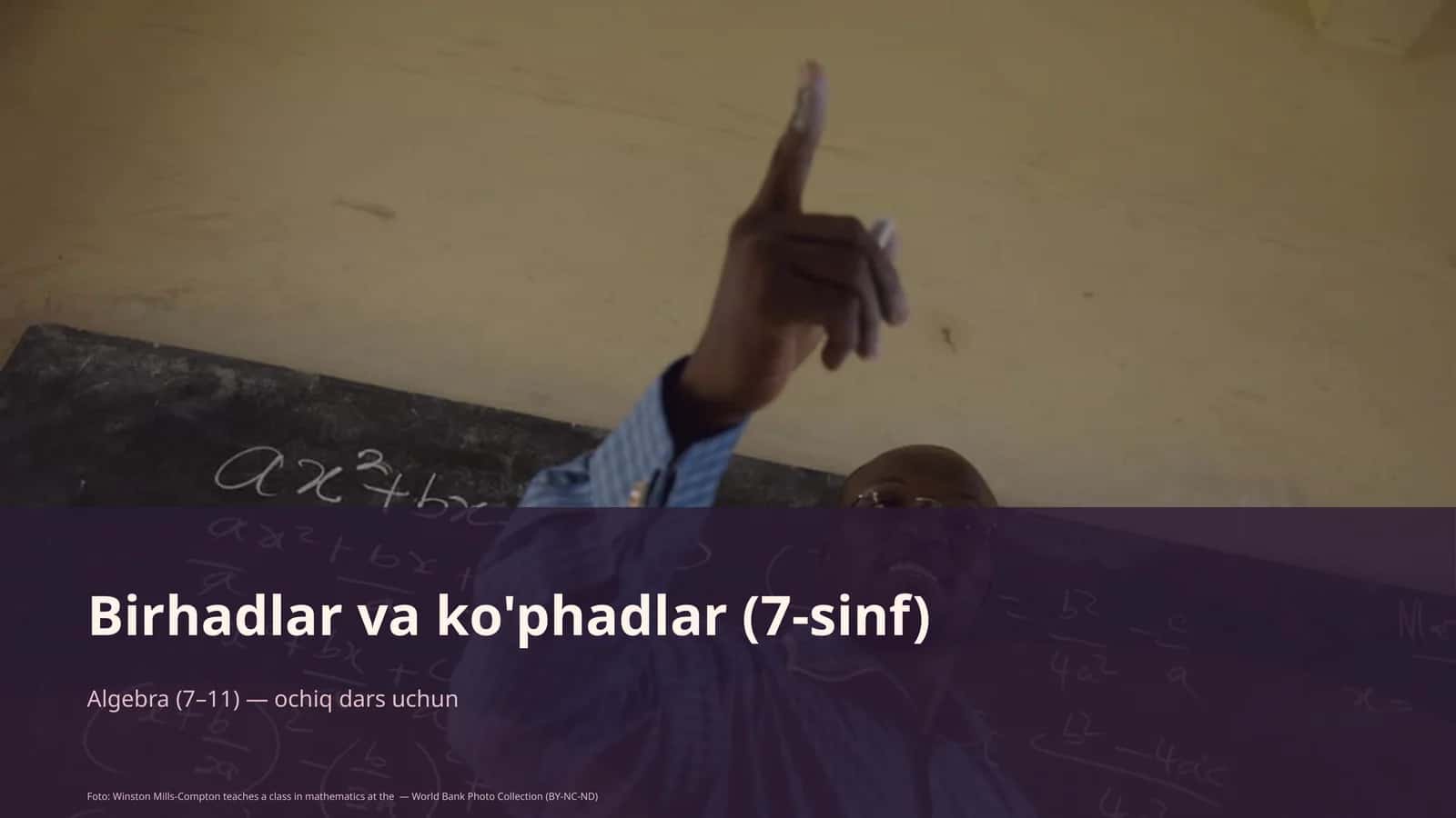 Algebra (7–11) — ochiq dars uchun