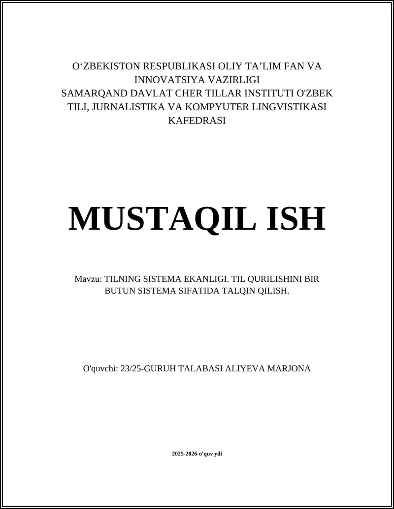 TILNING SISTEMA EKANLIGI