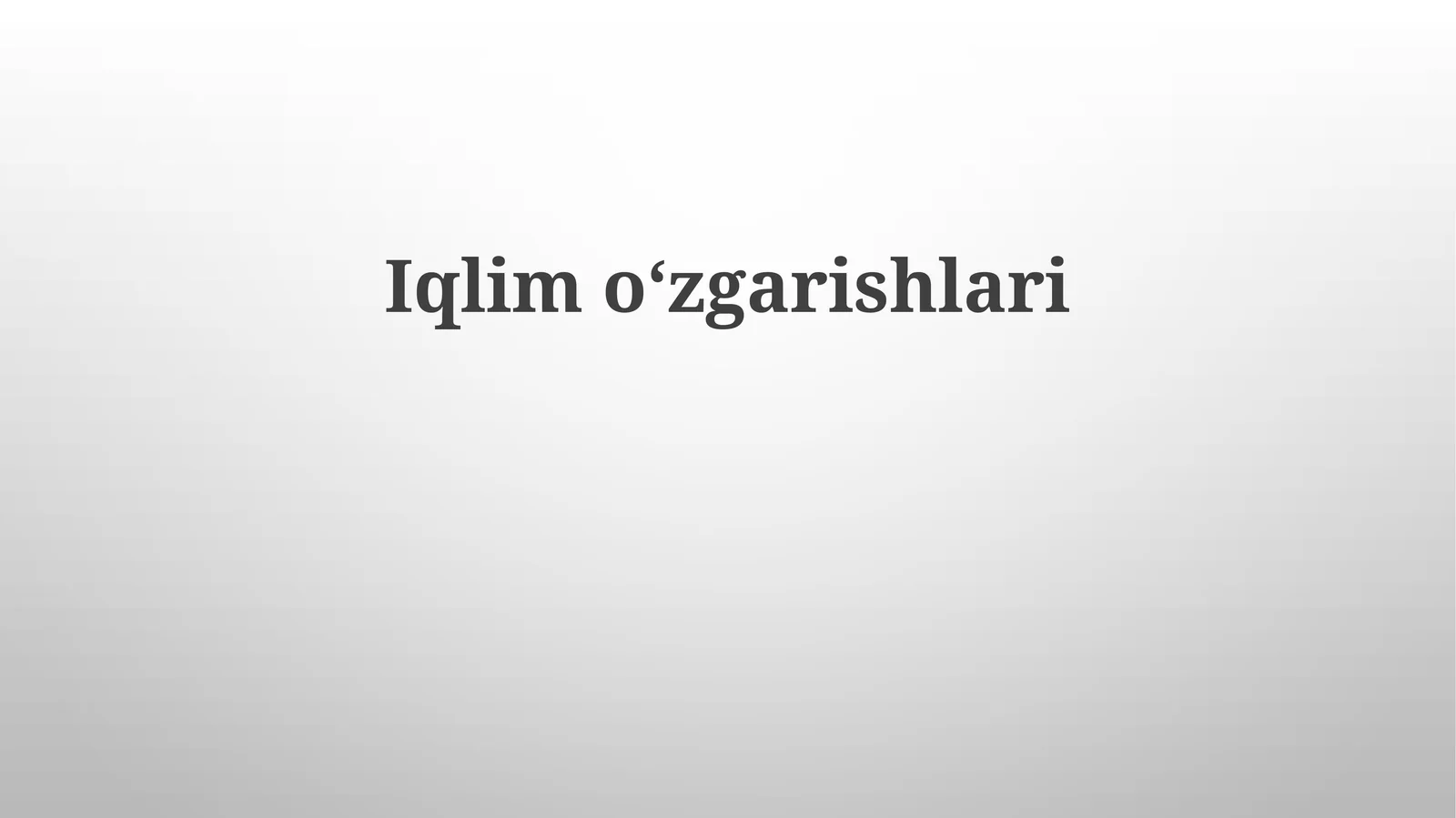 Iqlimoʻzgarishlari
