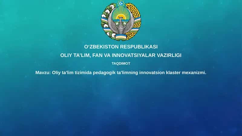 Pedagogik ta'limda innovatsion klaster mexanizmi