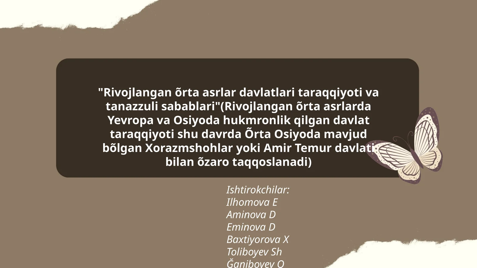 Rivojlangan õrta asrlar davlatlari taraqqiyoti va tanazzuli sabablari