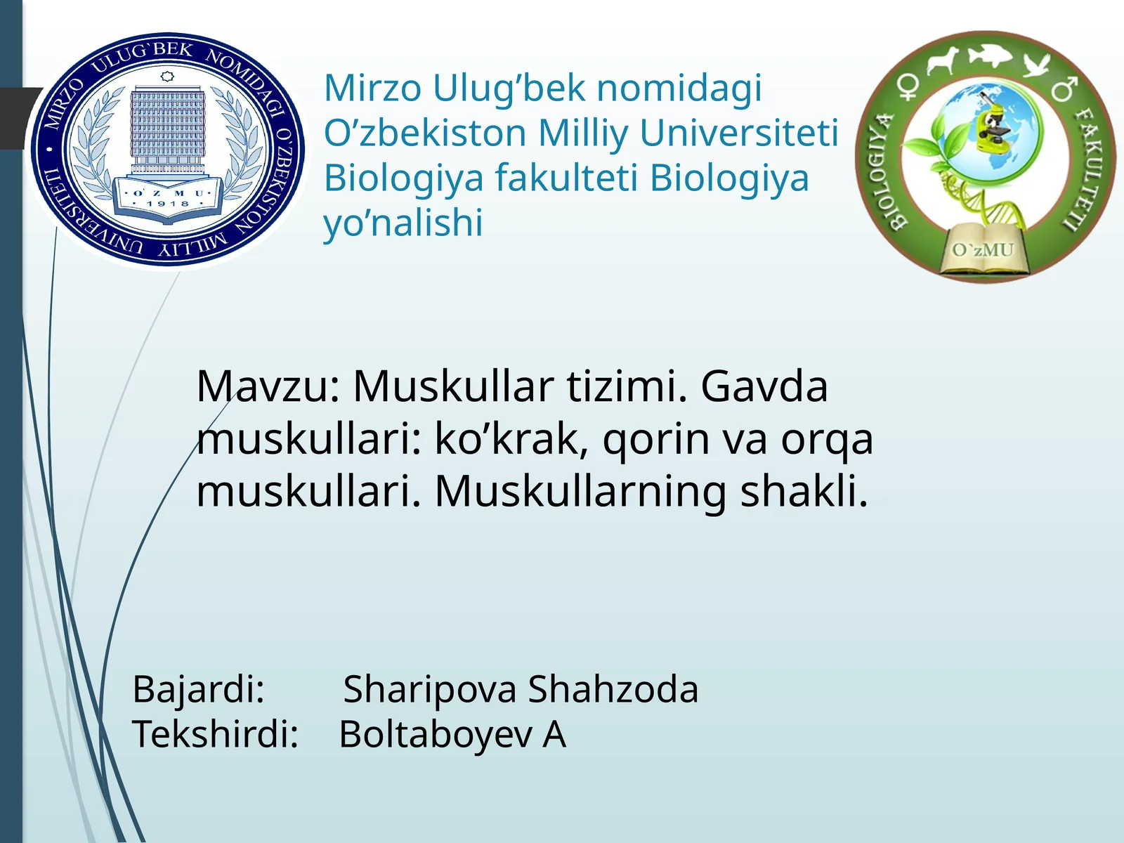 Biologiya fakulteti Biologiya yo’nalishi