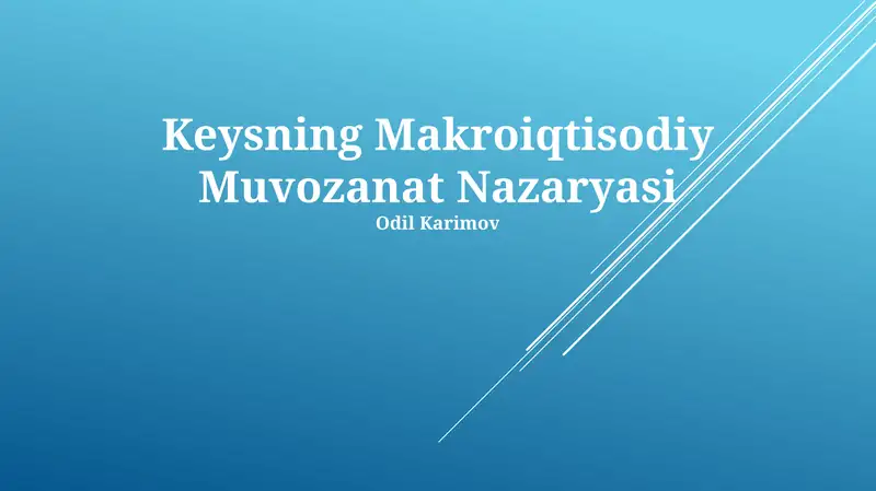 Keysning Makroiqtisodiy Muvozanat Nazaryasi