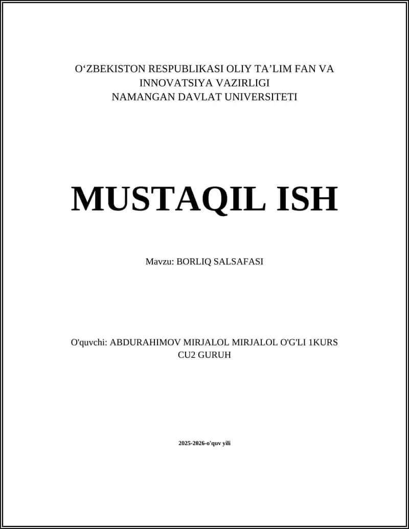 BORLIQ SALSAFASI