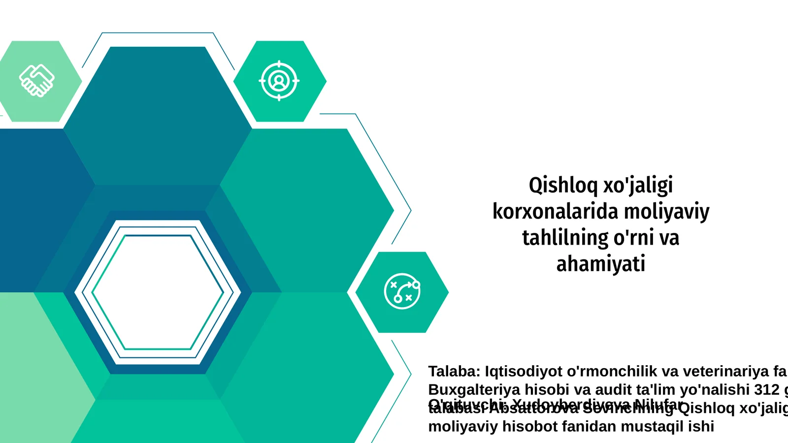 Qishloq xo'jaligi korxonalarida moliyaviy tahlilning o'rni va ahamiyati