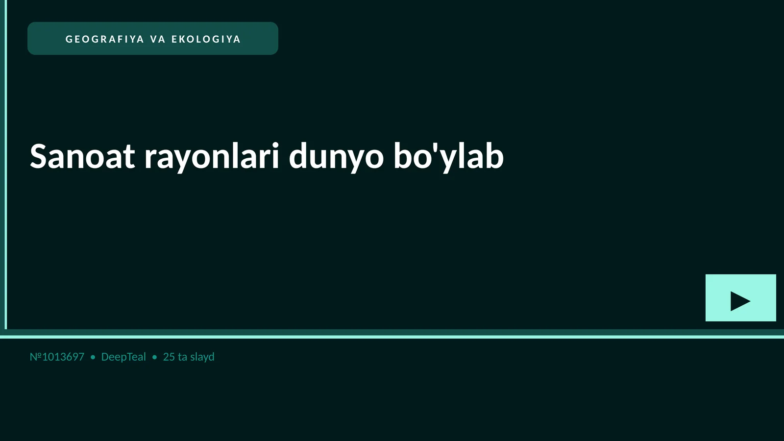 GEOGRAFIYA VA EKOLOGIYA Sanoat rayonlari dunyo bo'ylab
