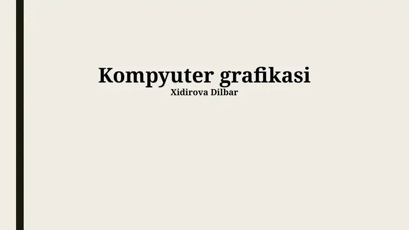 Kompyuter grafikasi