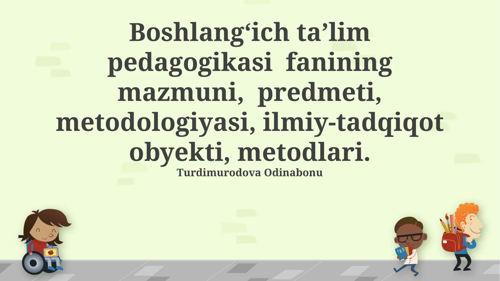 Boshlang‘ich ta’lim pedagogikasi