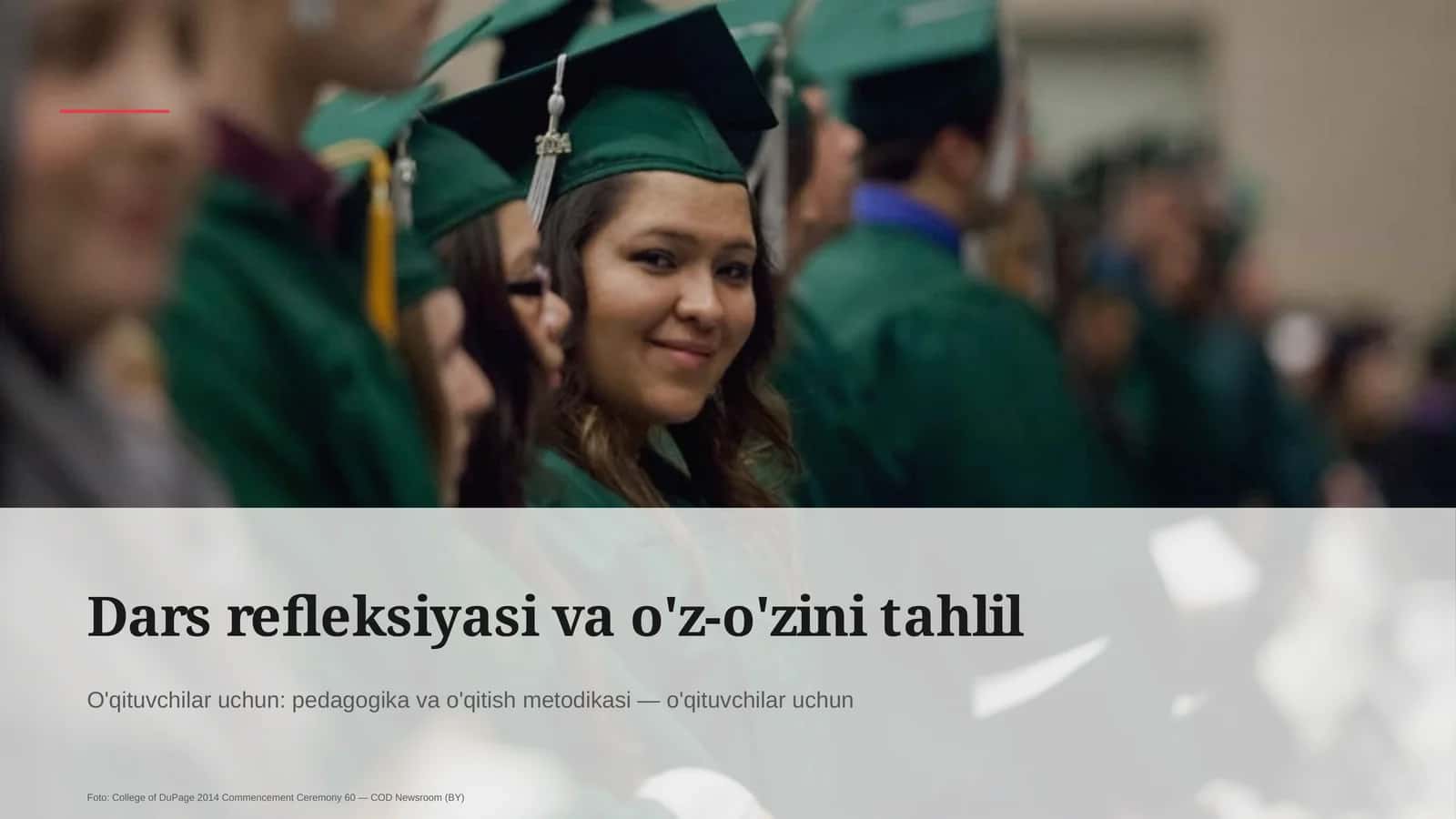 Dars refleksiyasi va o'z-o'zini tahlil