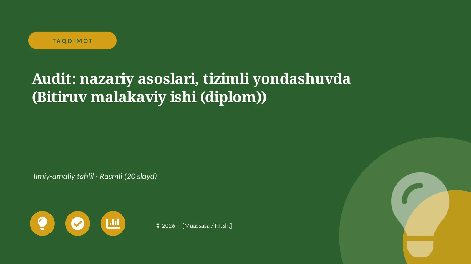 Audit: nazariy asoslari, tizimli yondashuvda Ilmiy-amaliy tahlil