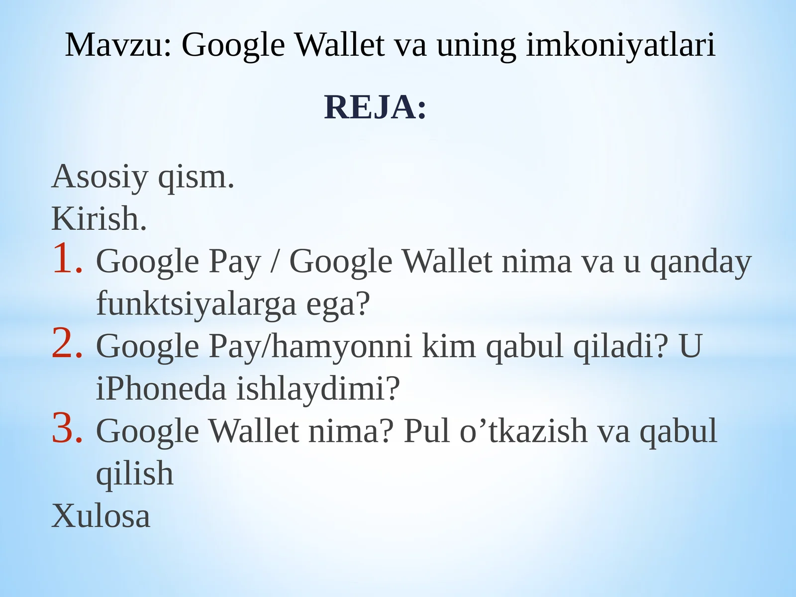 Google Wallet vauning imkoniyatlari