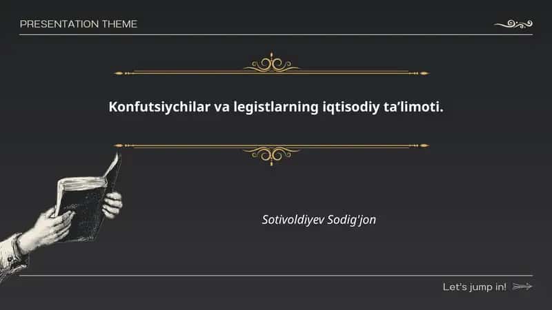 Konfutsiychilar va legistlarning iqtisodiy ta’limoti