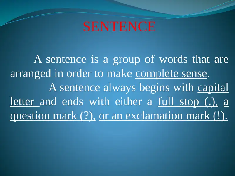 Four types of sentences