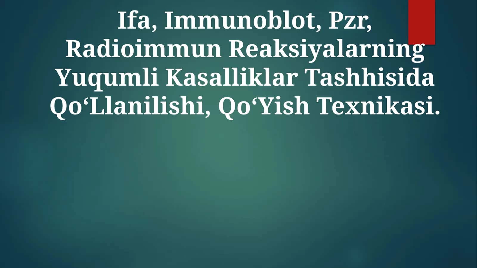 Immunoblot, Ifa, Radioimmun Reaksiyalarning Yuqumli Kasalliklar Tashhisida QoʻLlanilishi, QoʻYish Texnikasi