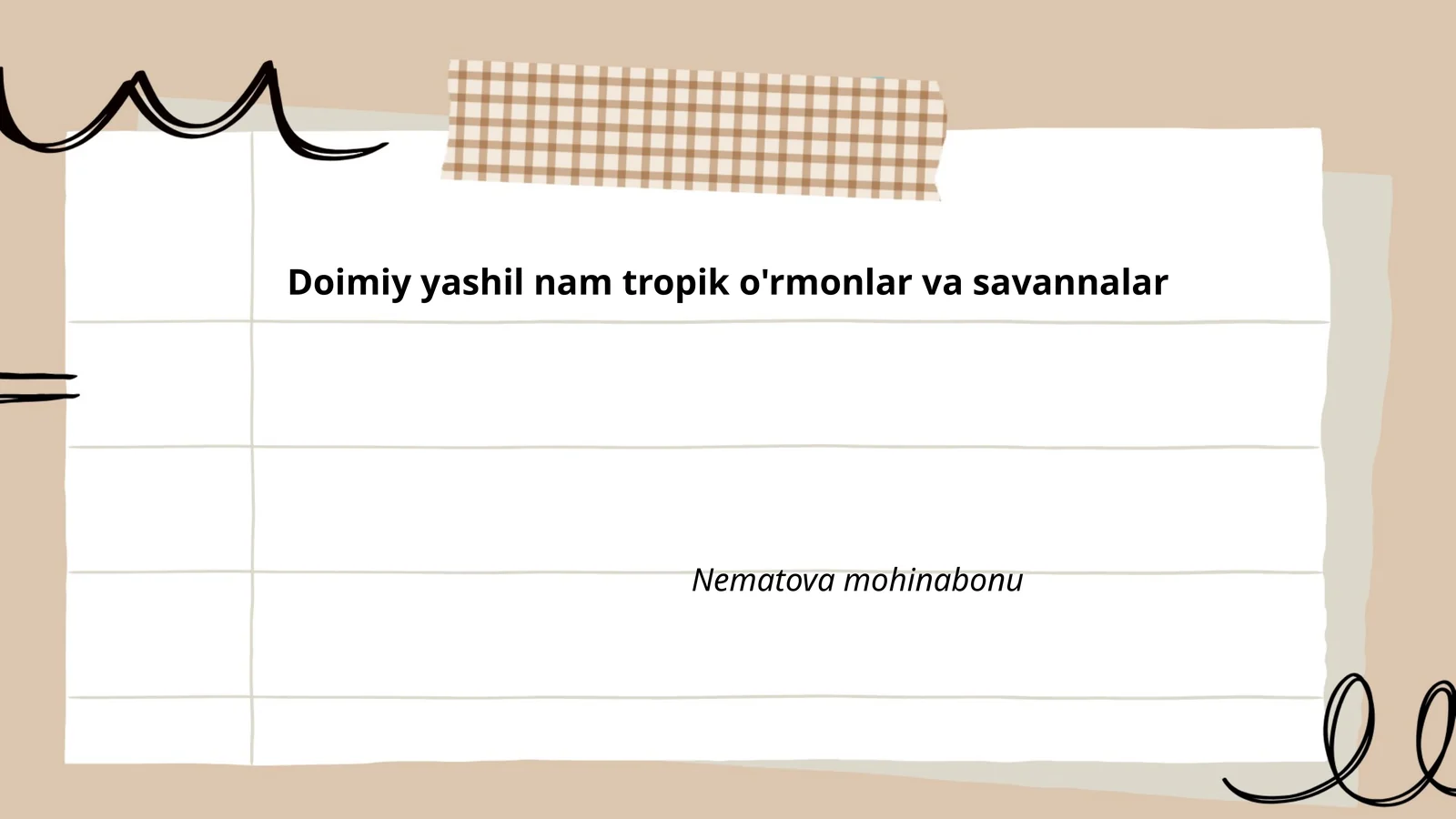 Doimiy yashil nam tropik o'rmonlar va savannalar