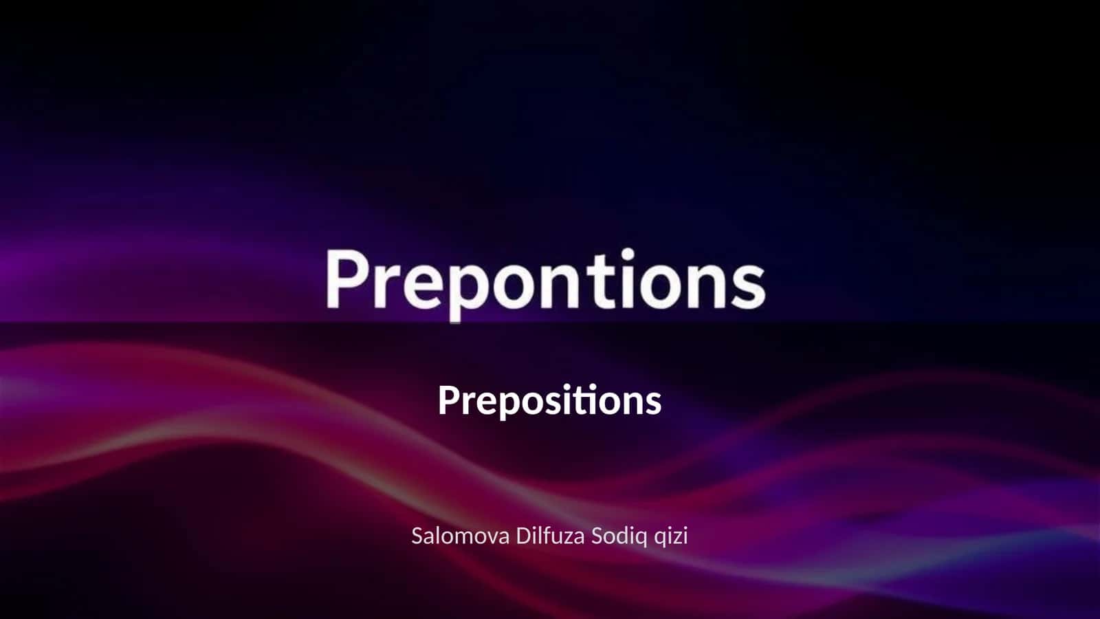 Prepositions