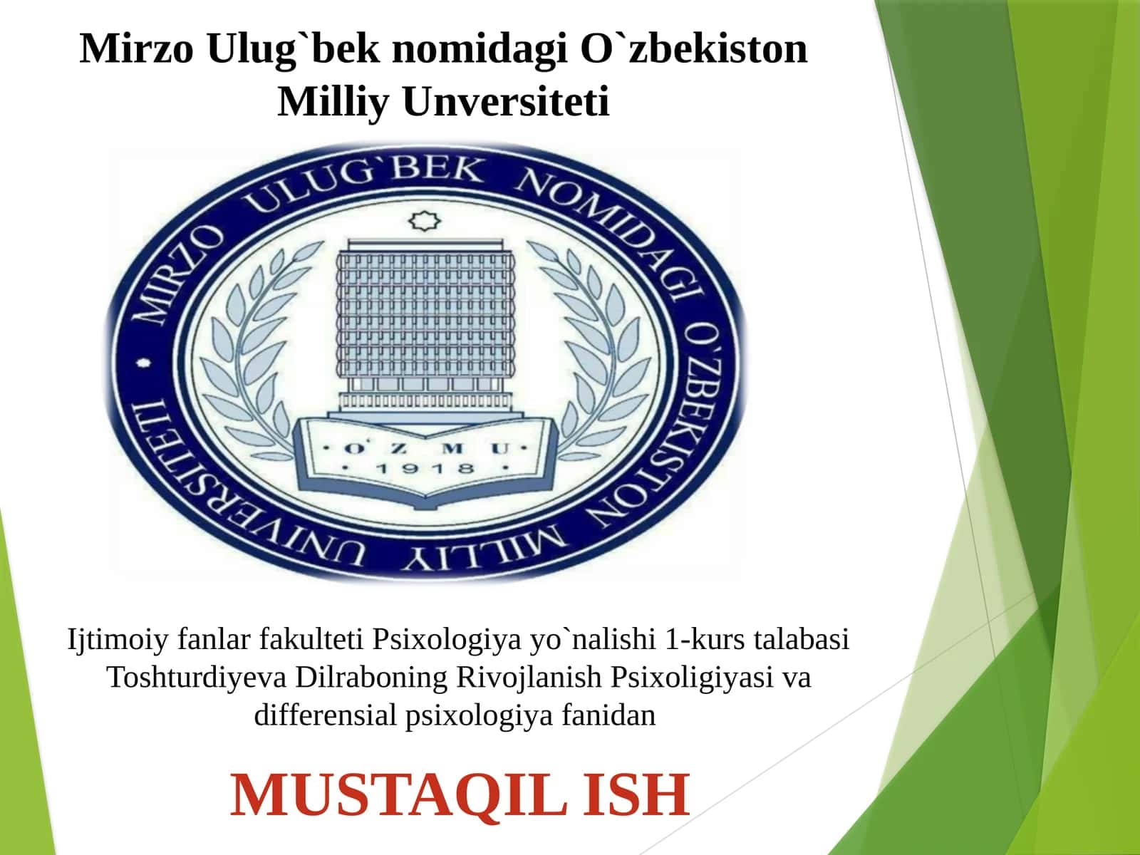 Oʻsmirlik yoshida individual yondashuvning psixalogik yondashuvi