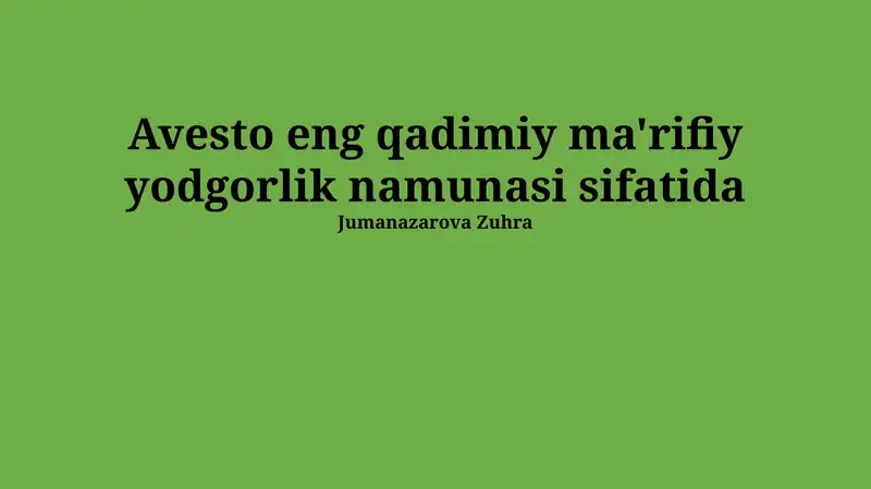 Avesto Tilining Kelib Chiqishi va Tarixi