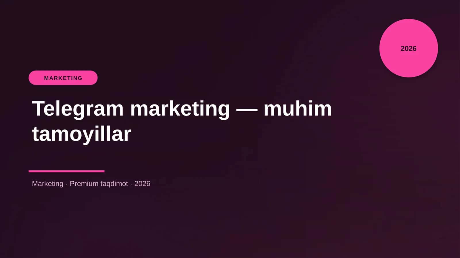 Telegram marketing — muhim tamoyillar