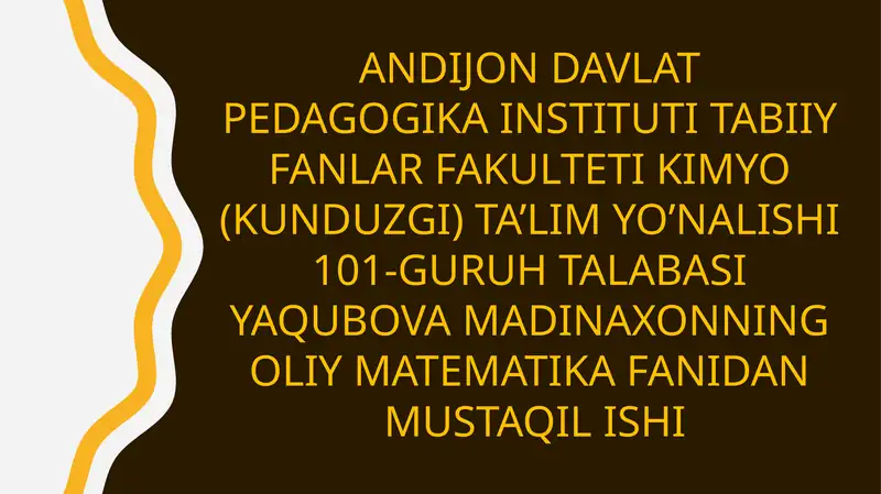 Hosilaning Tadbiqlari