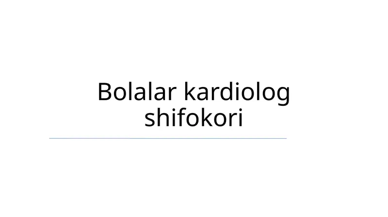 Pediatrik kardiologiya