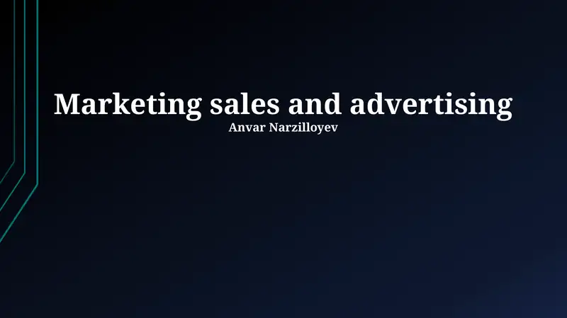 Marketing sales and advertising
