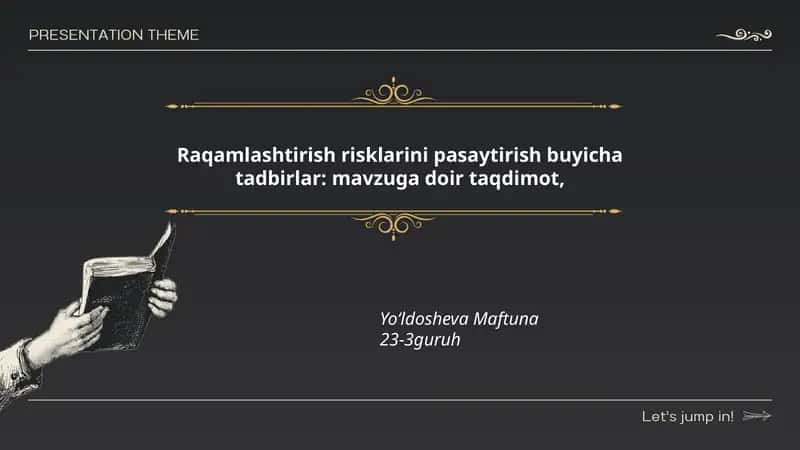 Raqamlashtirish risklarini pasaytirish buyicha tadbirlar
