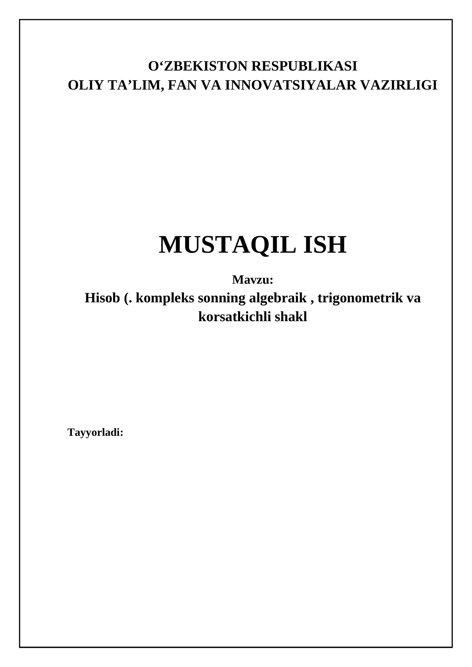 Kompleks sonlar ustida amallar