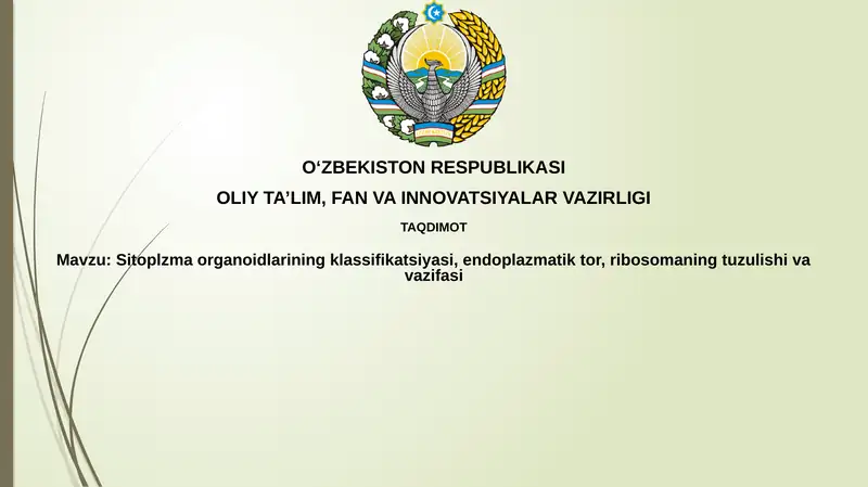Sitoplazma organoidlarining klassifikatsiyasi