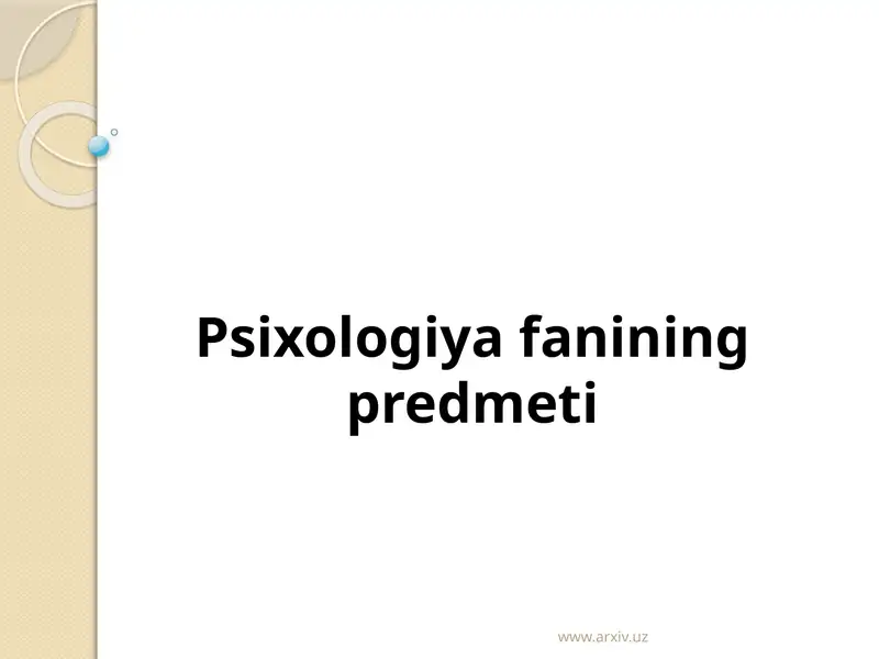 Psixologiyafaniningpredmeti