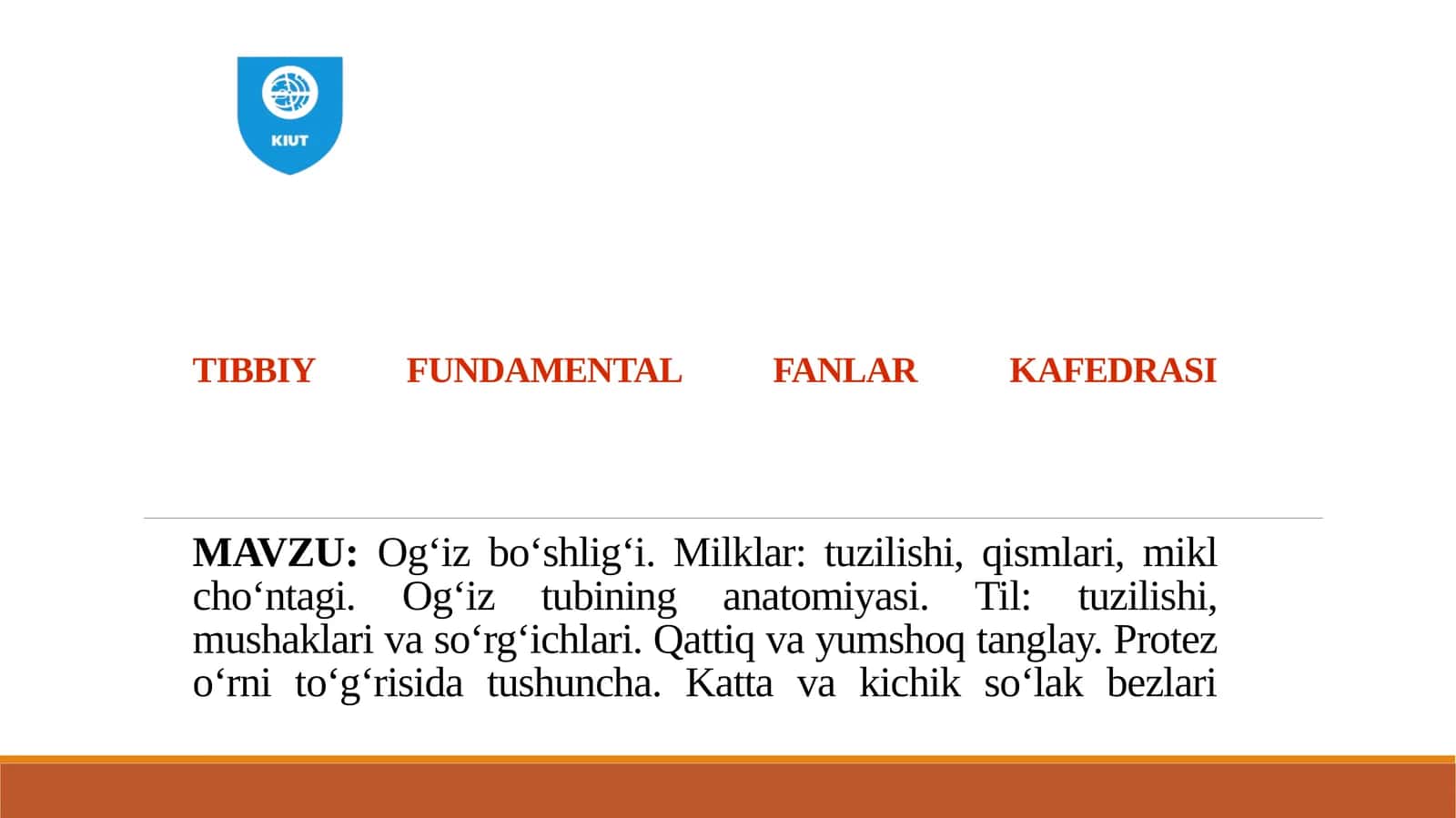 Tibbiy Fundamental Fanlar