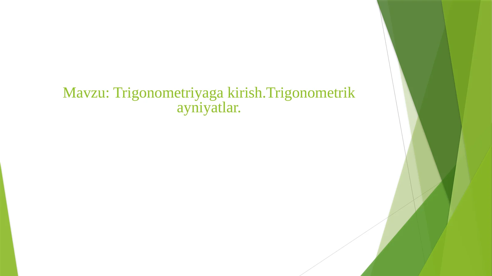 Trigonometriyagakirish