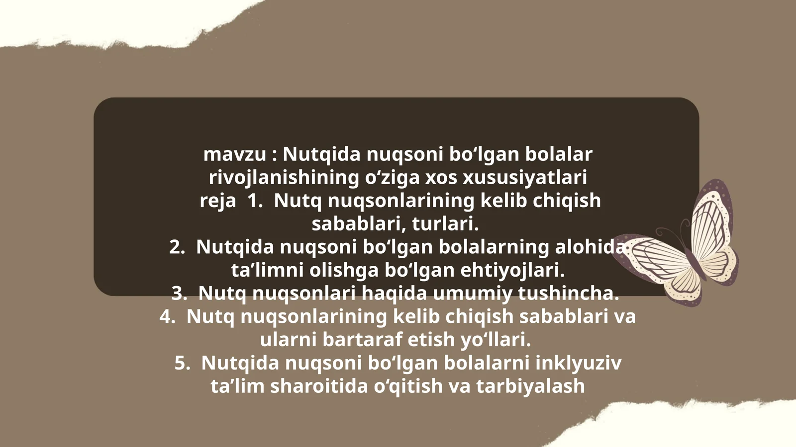 Nutqida nuqsoni bo‘lgan bolalar rivojlanishining o‘ziga xos xususiyatlar