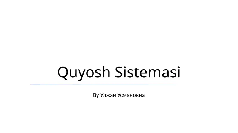 Quyosh Sistemasi