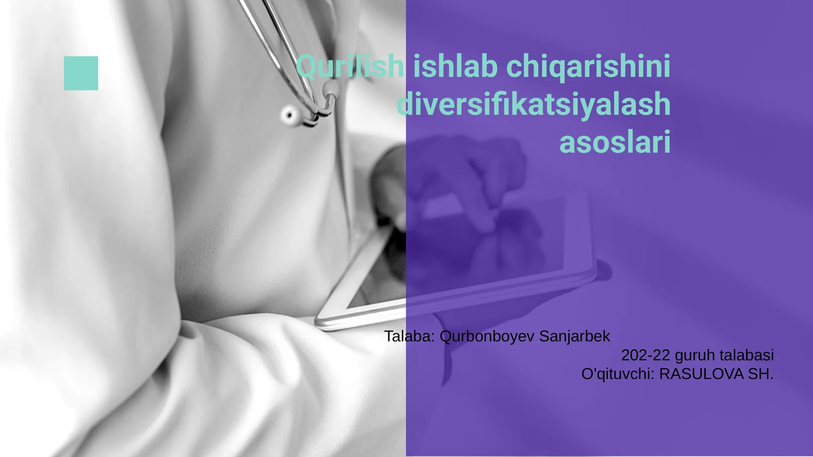 Qurilish ishlab chiqarishini diversifikatsiyalash asoslari