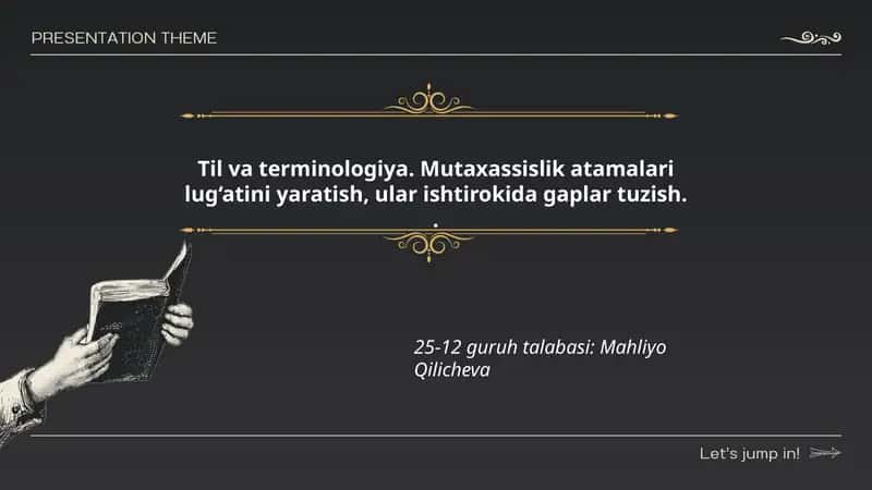 Mutaxassislik atamalari lug‘atini yaratish