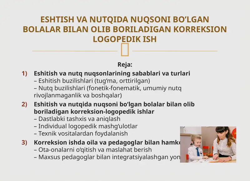 Korreksion-logopedik ishlar
