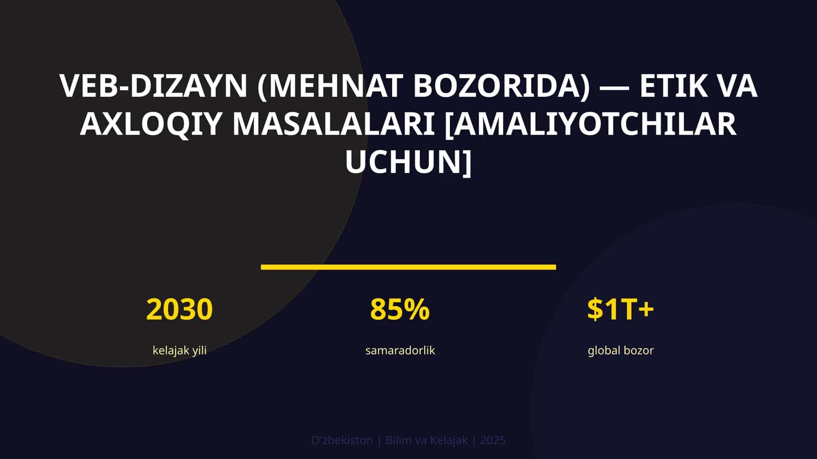 VEB-DIZAYN (MEHNAT BOZORIDA) — ETIK VA AXLOQIY MASALALARI [AMALIYOTCHILAR UCHUN]