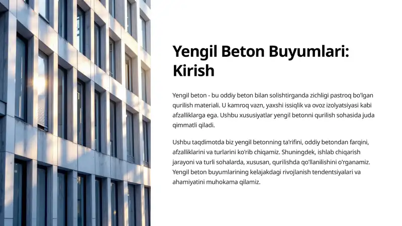 Yengil Beton Buyumlari