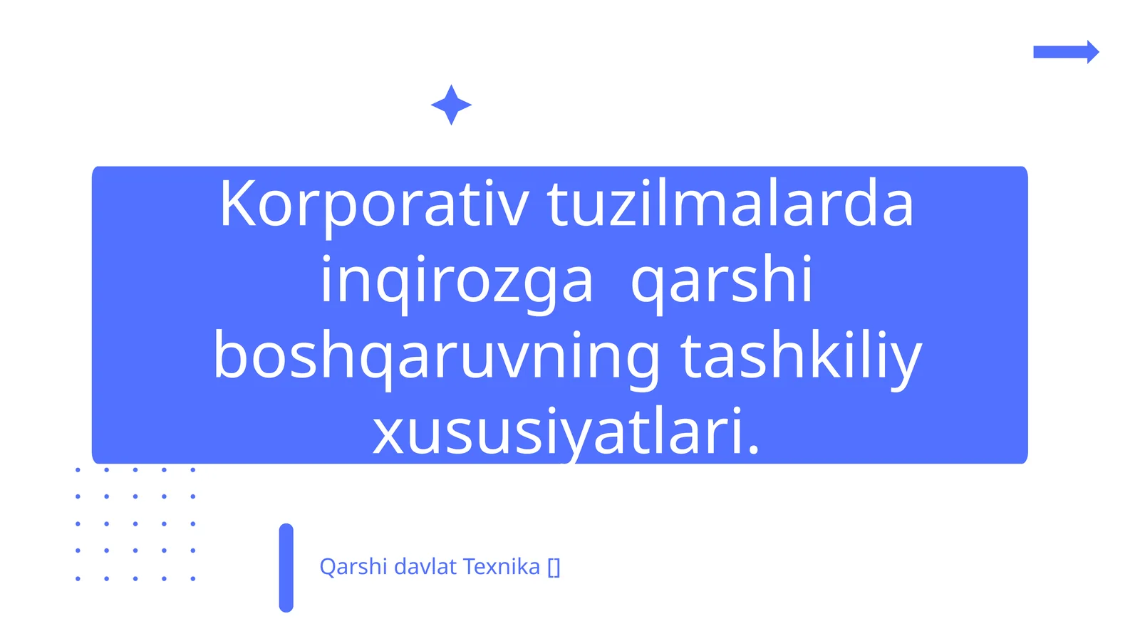 Korporativ tuzilmalarda inqirozga qarshi boshqaruvning tashkiliy xususiyatlari