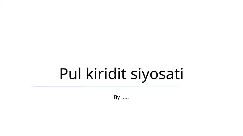 Pul kiridit siyosati
