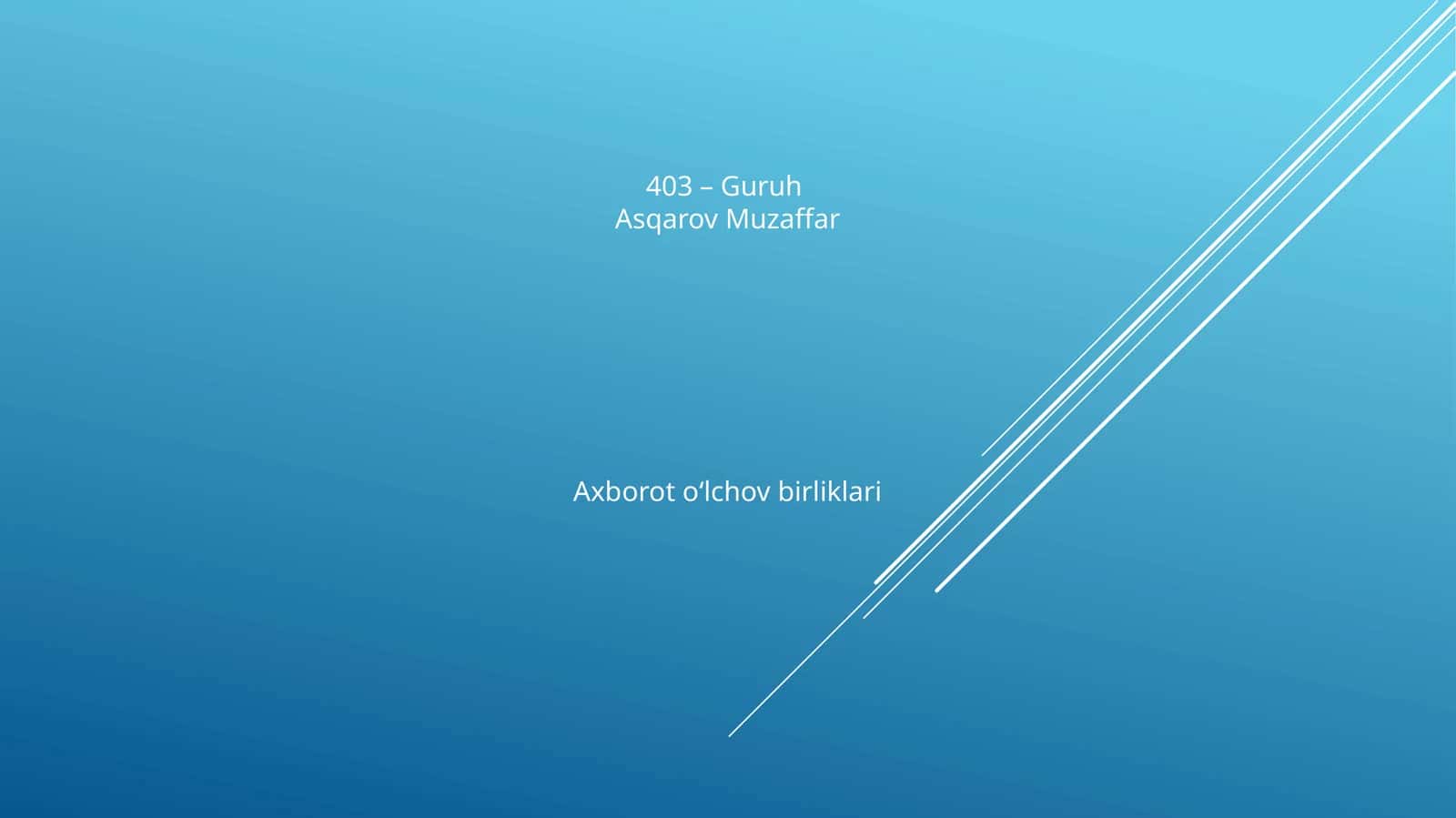 Axborot о‘lchov birliklari