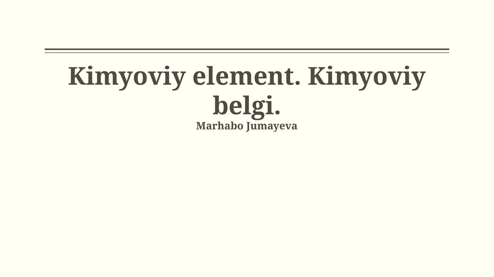 Kimyoviy elementlar belgilanishi