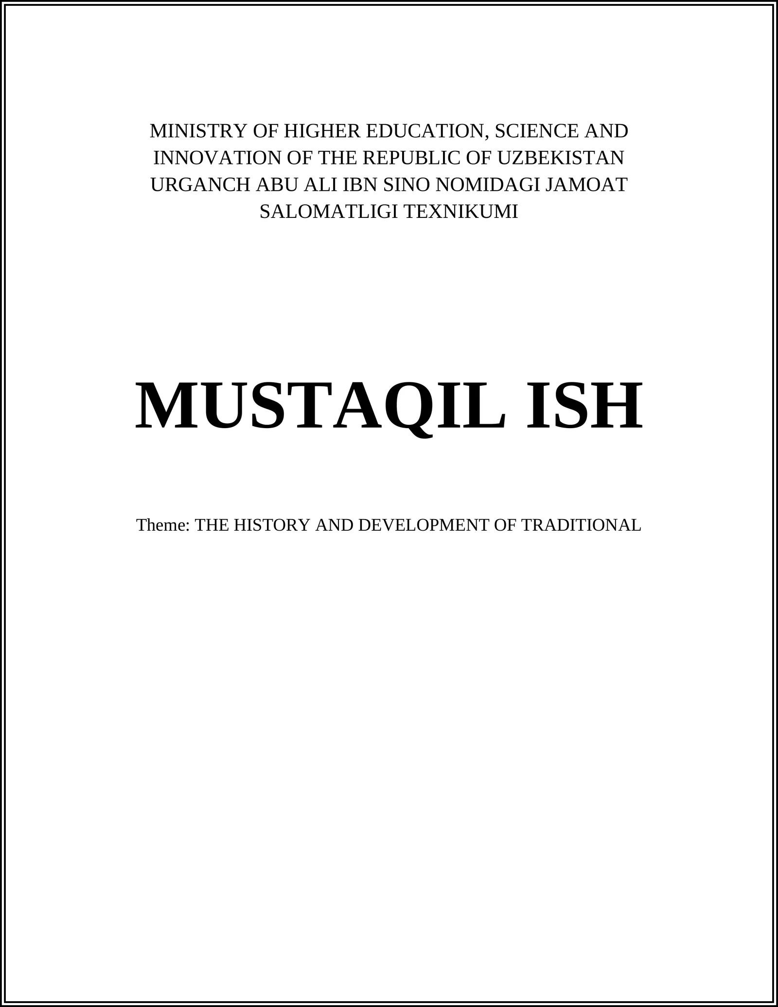 THE ORIGINS OF TRADITIONAL MEDICINE