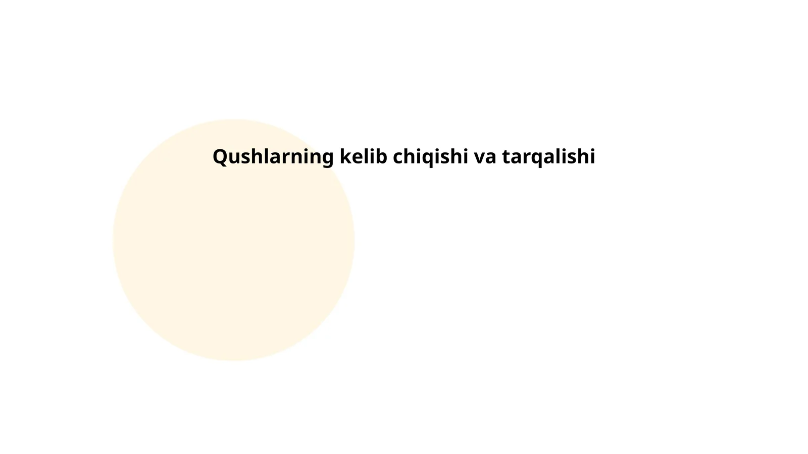 Qushlarning kelib chiqishi va tarqalishi