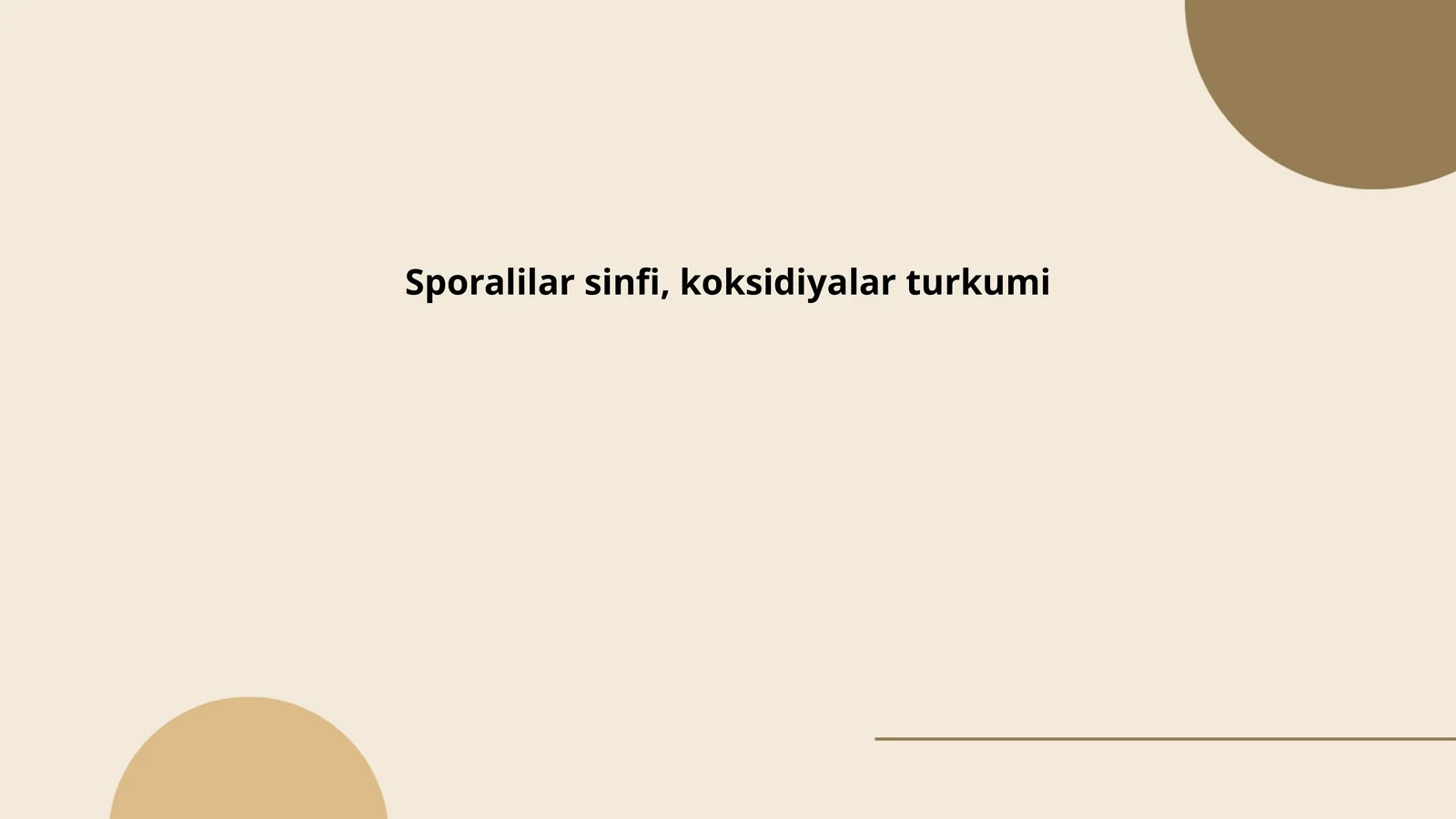 Sporalilar sinfi, koksidiyalar turkumi
